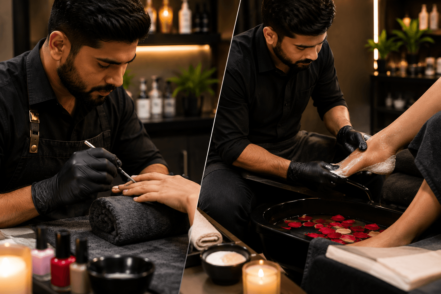 Manicure & Pedicure services at Loran's Gents Beauty & Make Up Studio Ramalloor